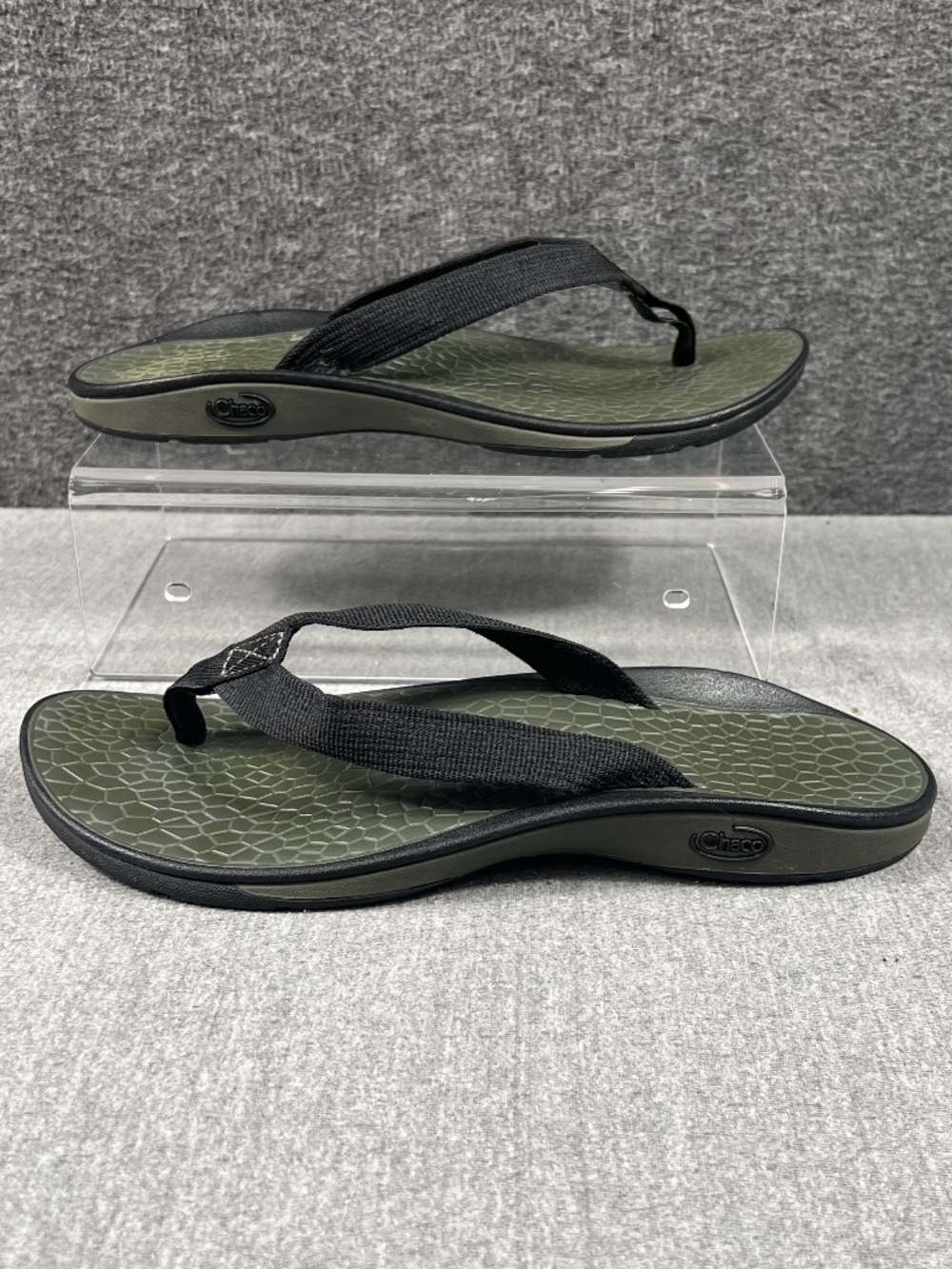 Chaco Playa Pro Thong Flip Flop Sandals Black Green Summer Beach Vaca Womens 8
